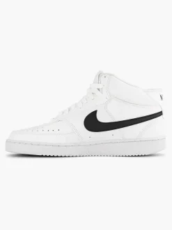 Nike Witte Court Vision Mid-Heren Sneakers