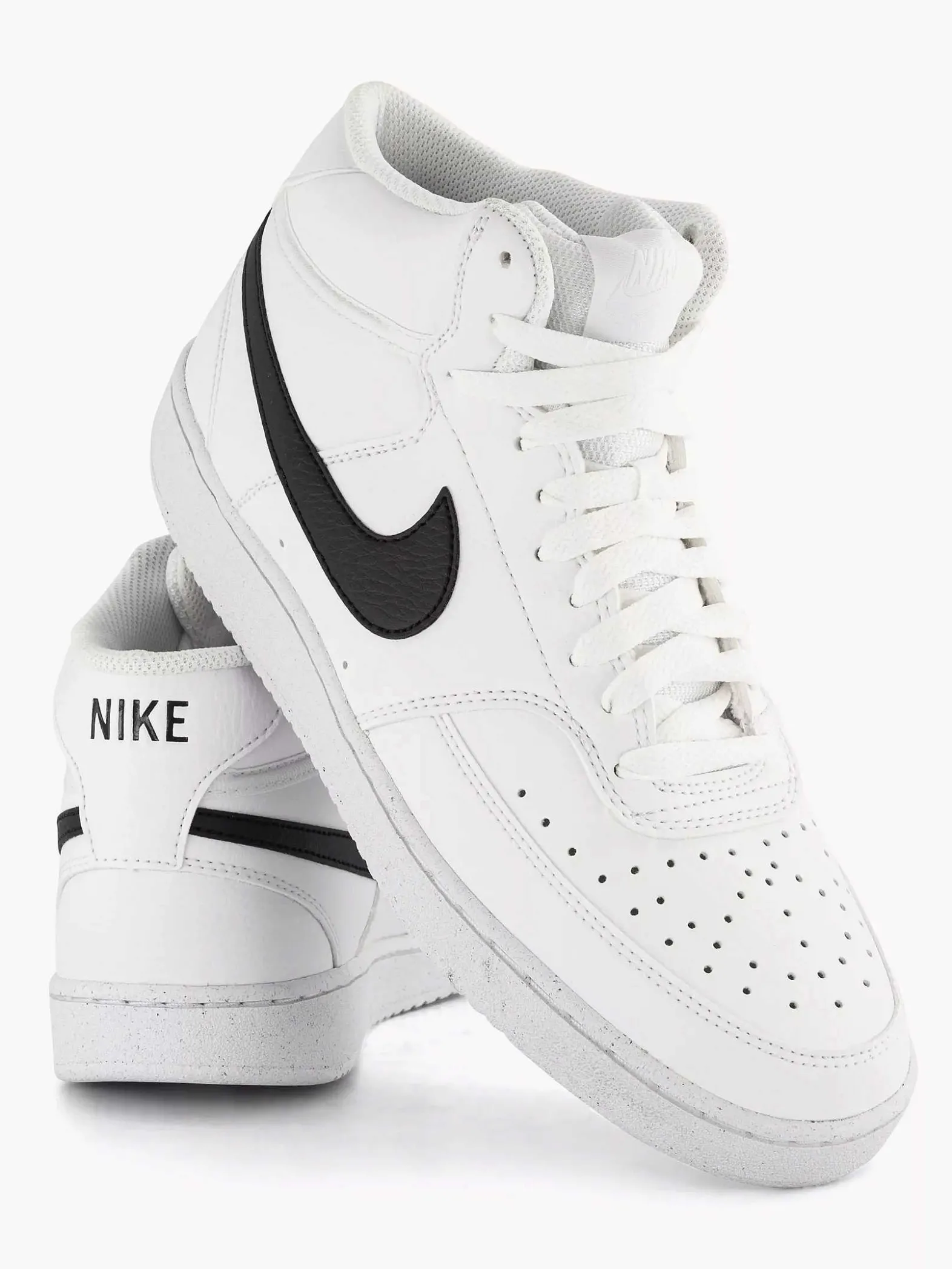 Nike Witte Court Vision Mid-Heren Sneakers