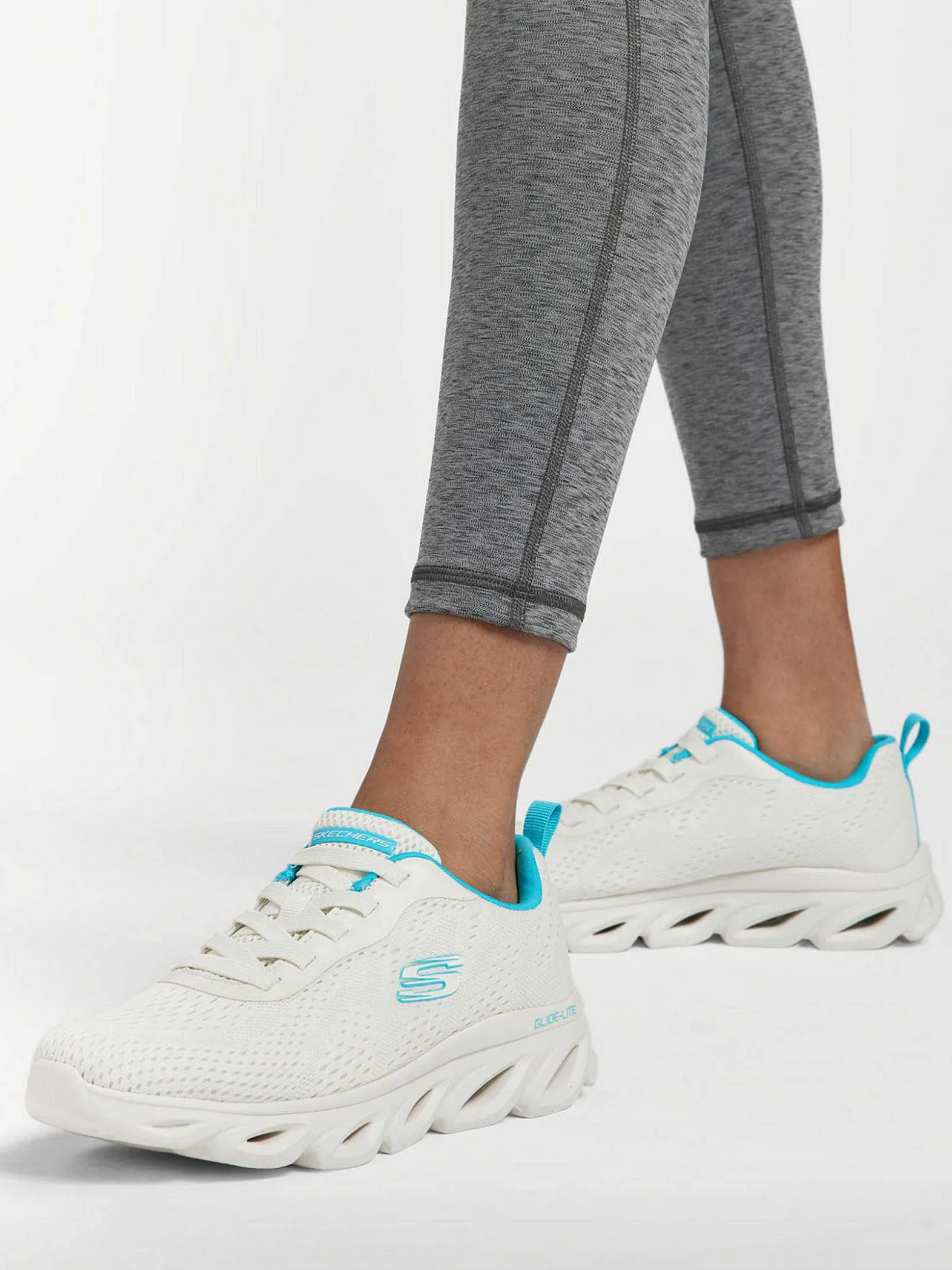 Skechers Witte Glide - Lite- Back Slide-Dames Sneakers