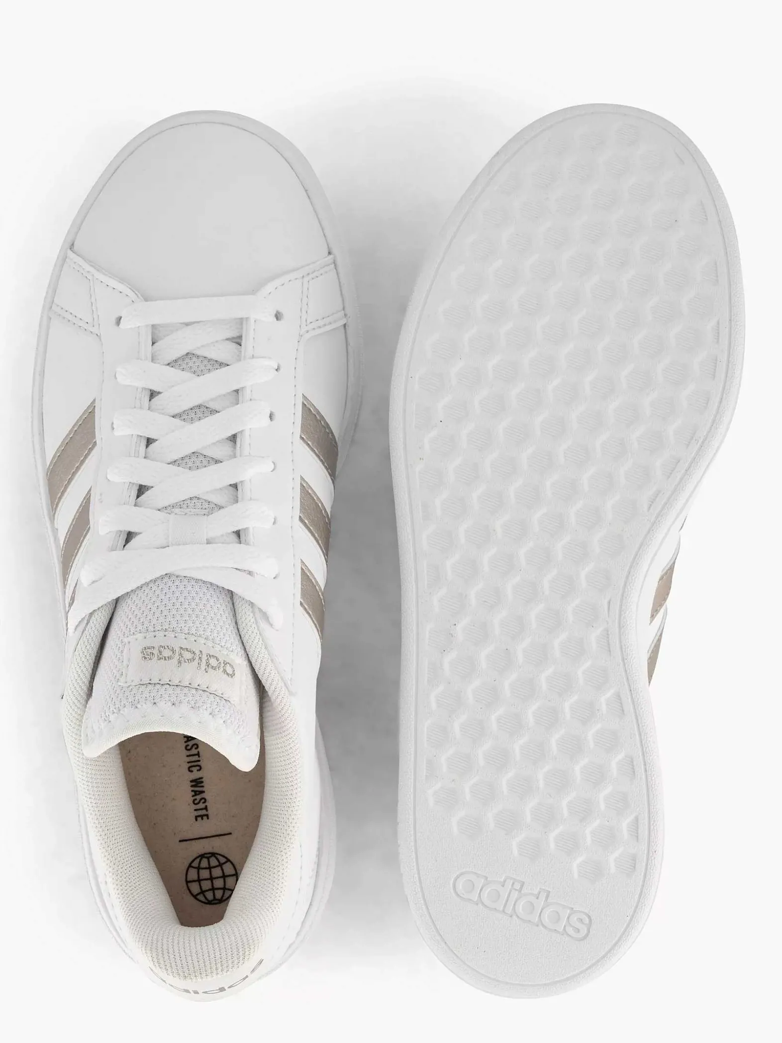 adidas Witte Grand Court Base 2.0-Dames Sneakers