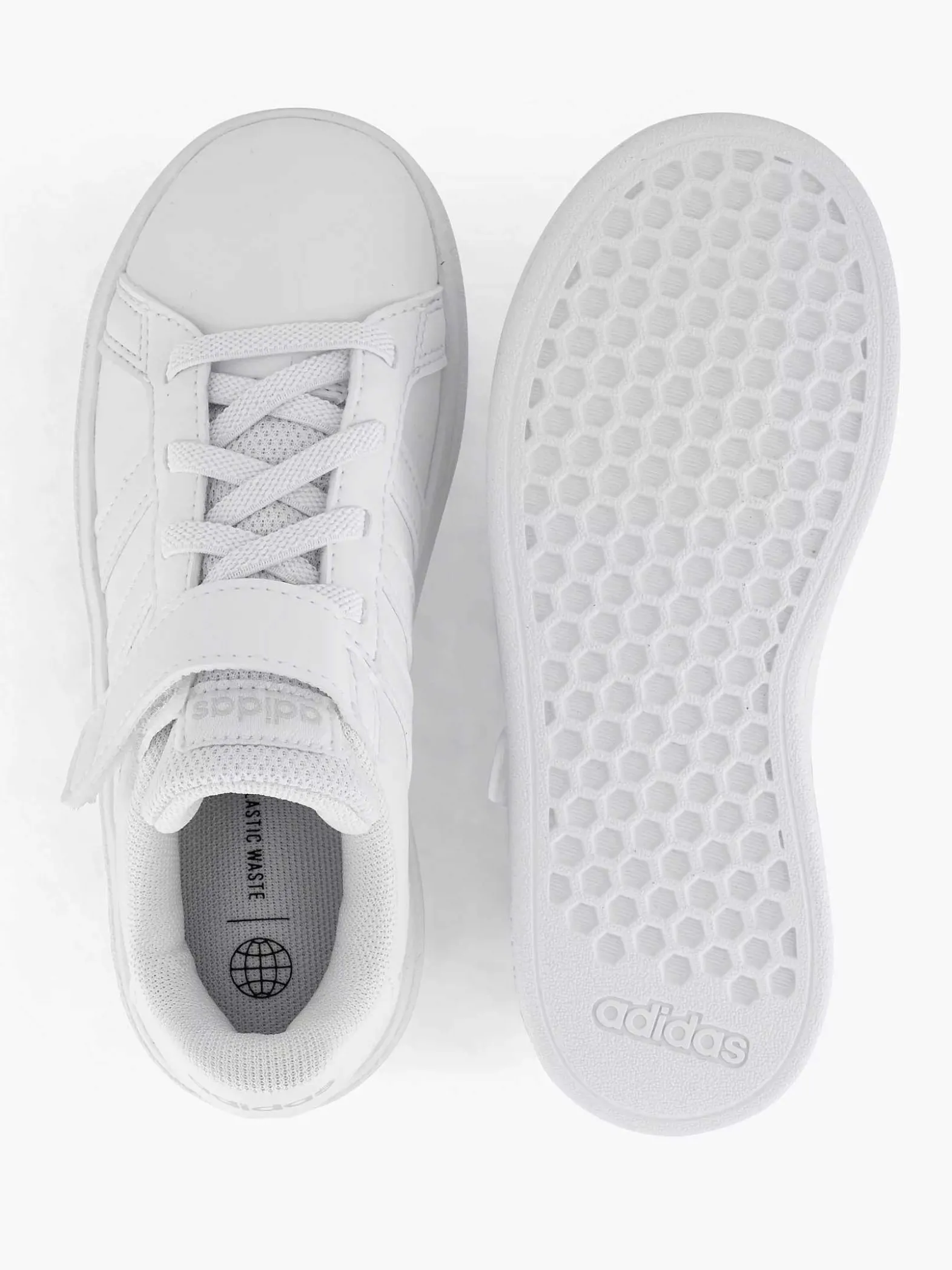 adidas Witte Grand Court 2.0 El K-Kinderen Babyschoenen