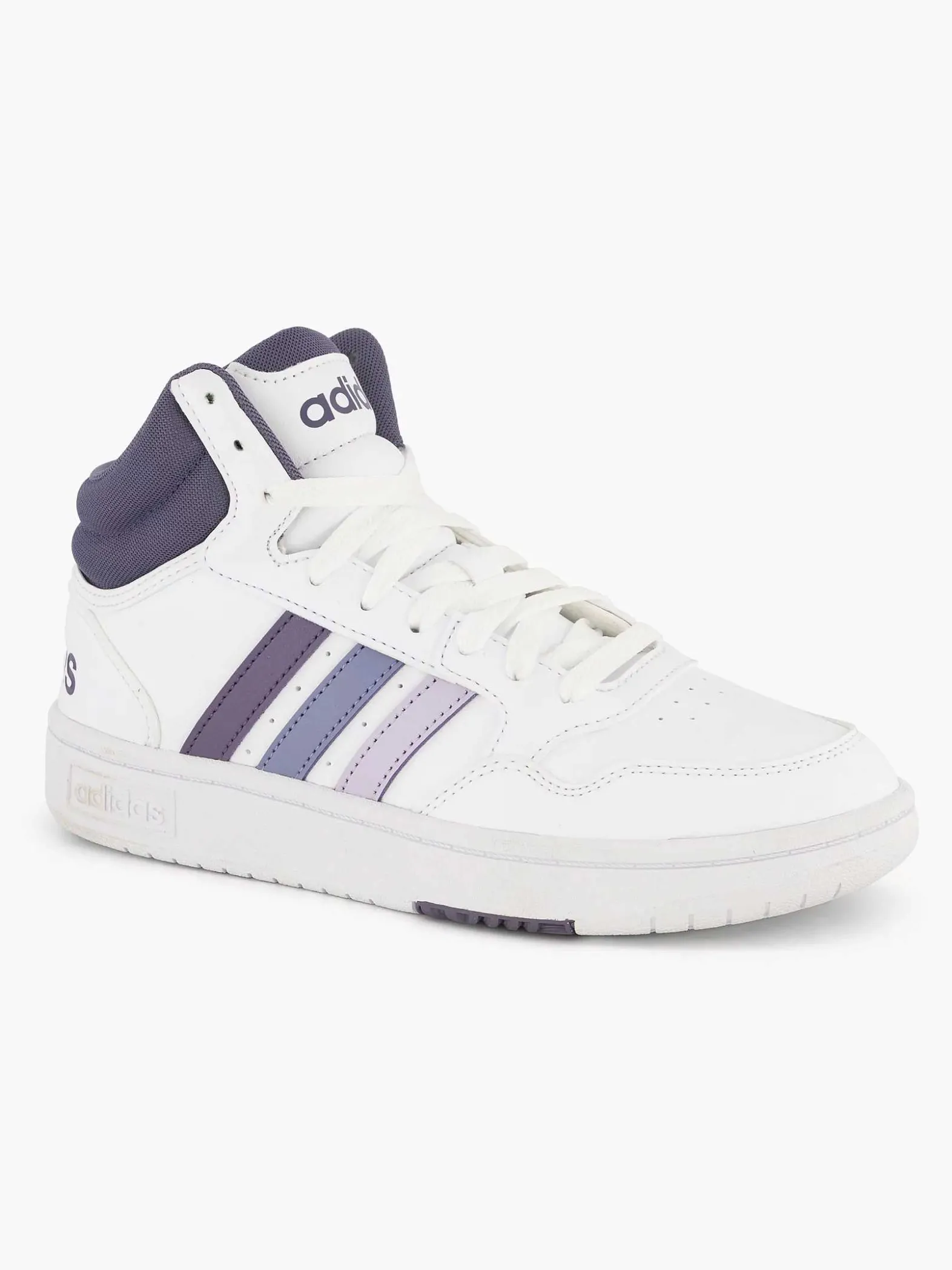 adidas Witte Hoops 3.0 Mid-Dames Sneakers