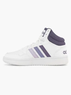 adidas Witte Hoops 3.0 Mid-Dames Sneakers