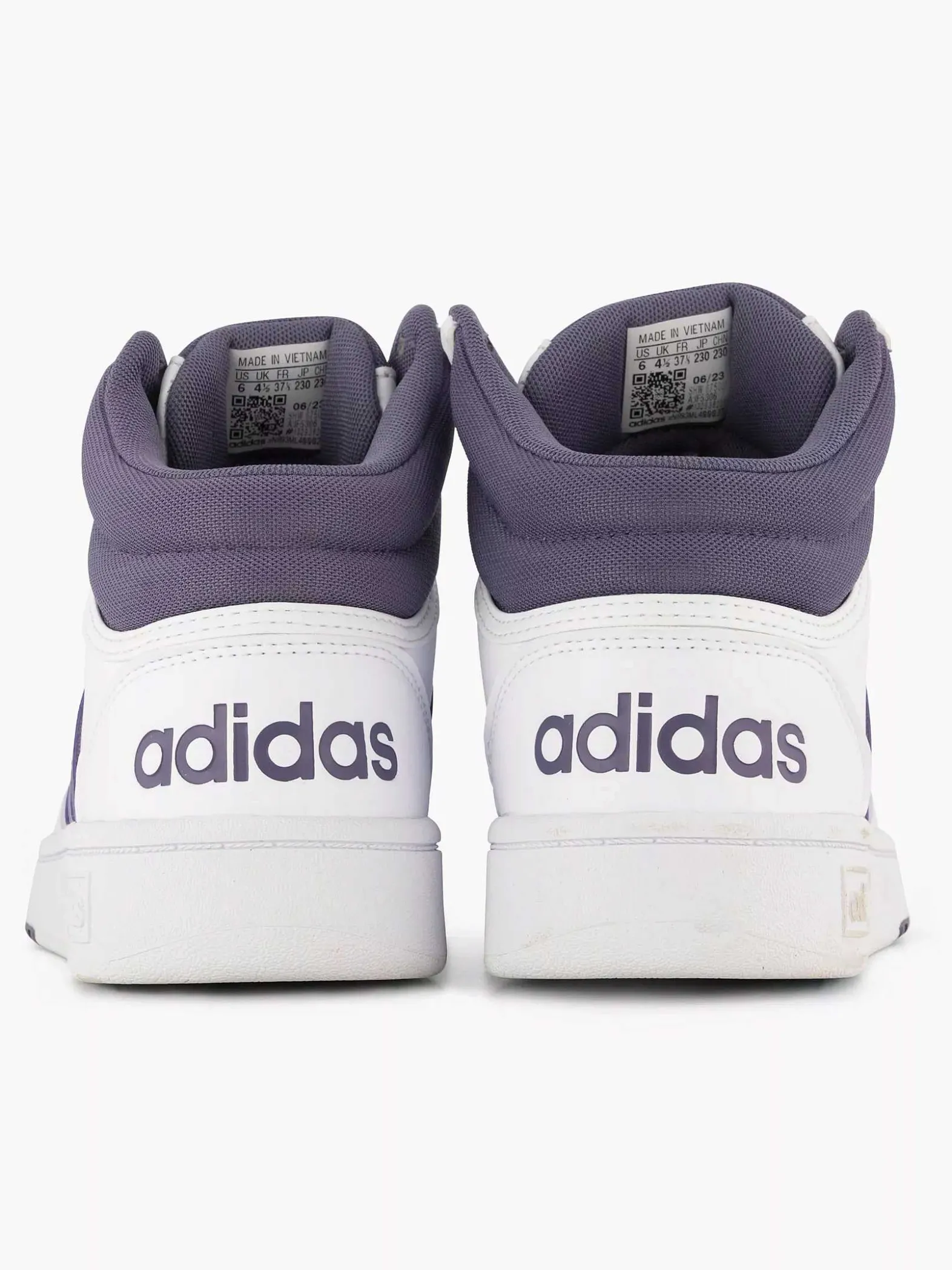 adidas Witte Hoops 3.0 Mid-Dames Sneakers