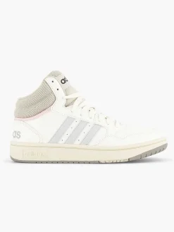 adidas Witte Hoops 3.0 Mid-Dames Sneakers