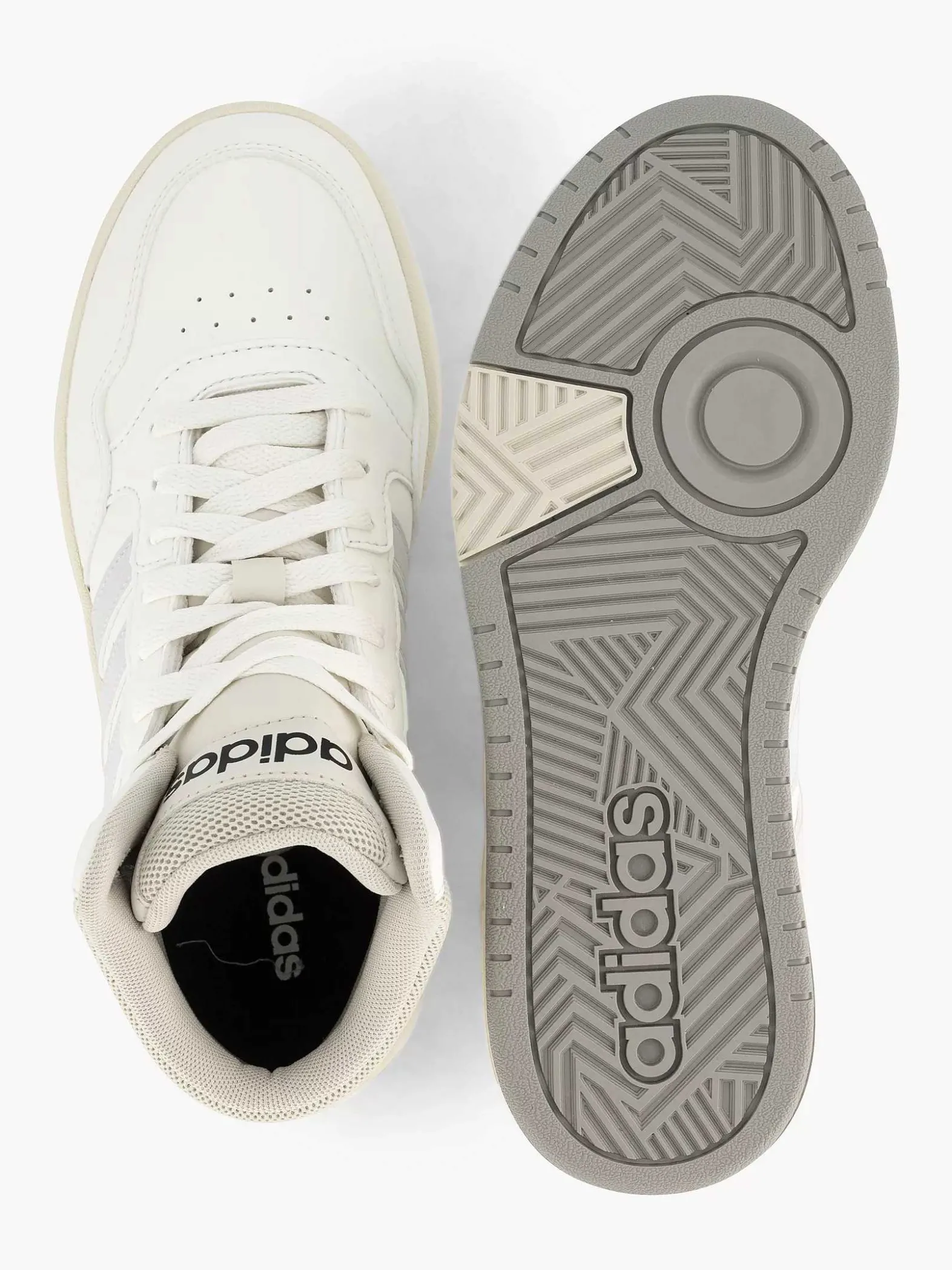 adidas Witte Hoops 3.0 Mid-Dames Sneakers