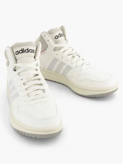 adidas Witte Hoops 3.0 Mid-Dames Sneakers