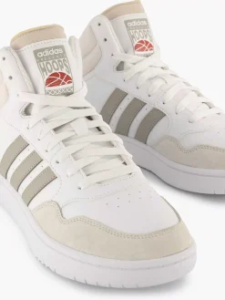 adidas Witte Hoops 3.0 Mid-Heren Sneakers