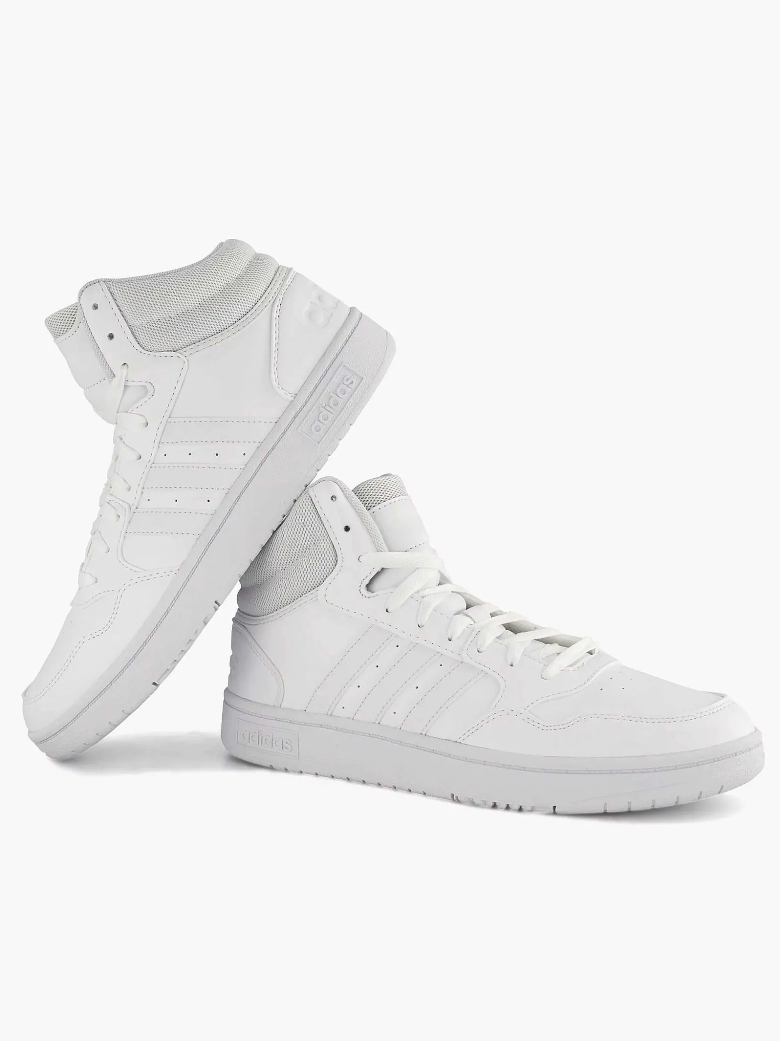 adidas Witte Hoops 3.0 Mid-Heren Sneakers