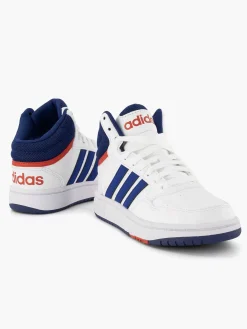 adidas Witte Hoops Mid 3.0 K-Kinderen Jongensschoenen