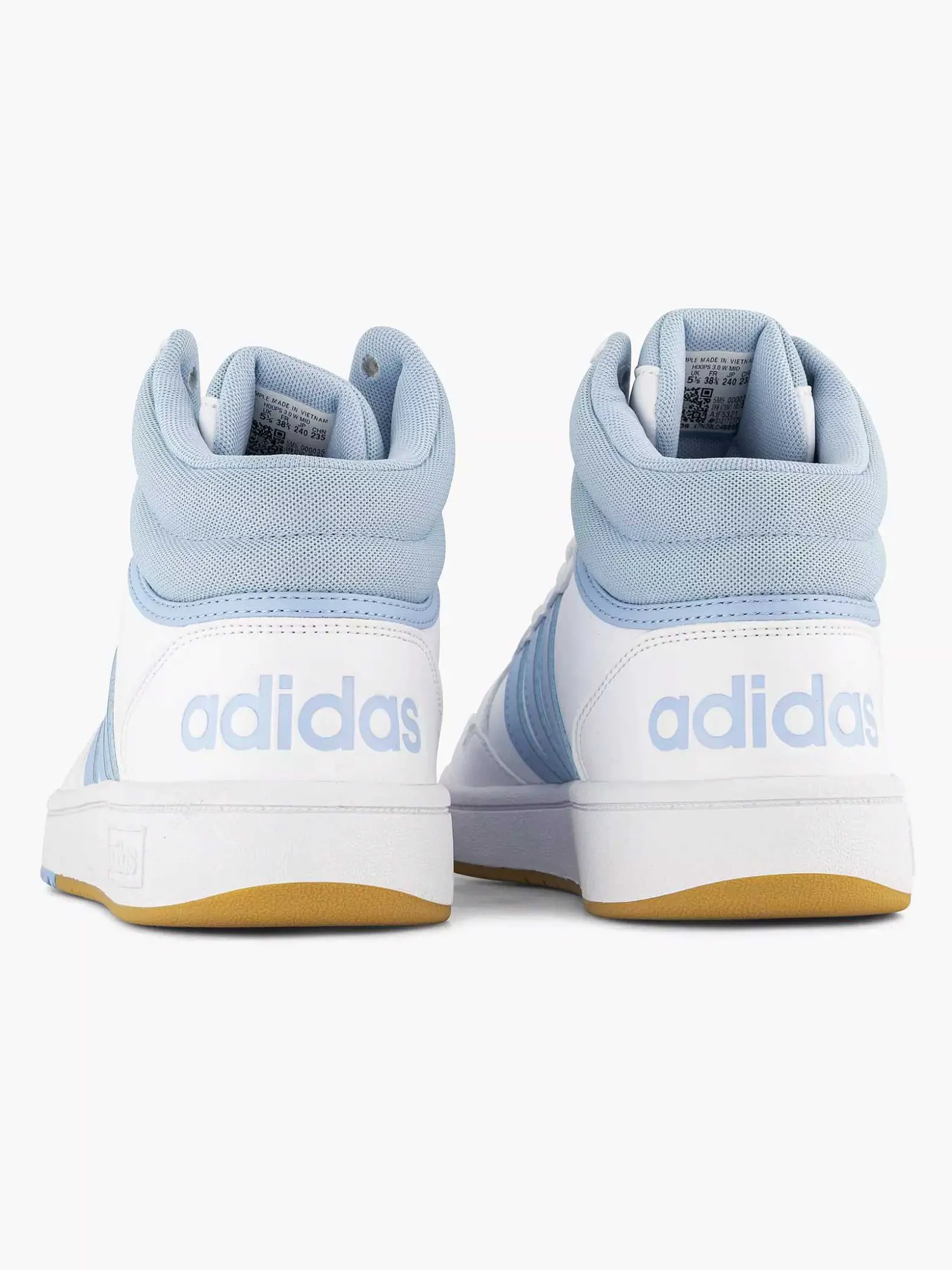 adidas Witte Hoops 3.0 Mid W-Dames Sneakers