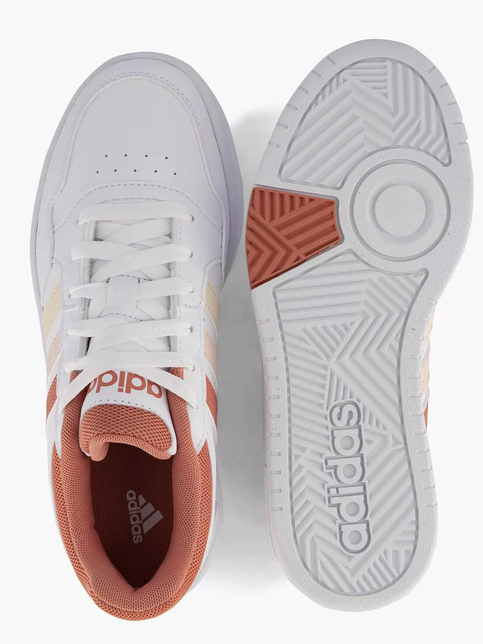 adidas Witte Hoops 3.0 W-Dames Sneakers