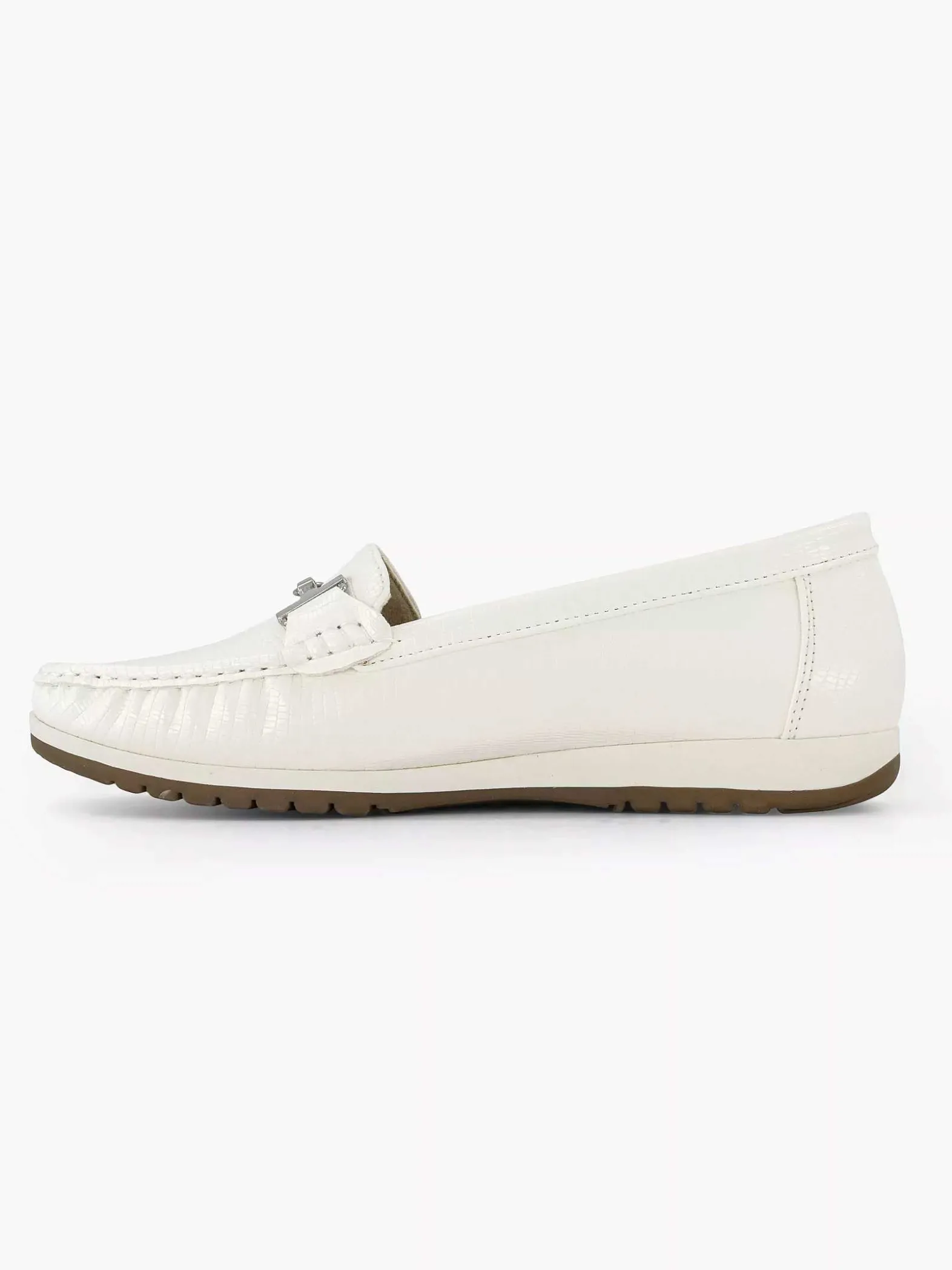 Easy Street Witte Instapper Sierketting-Dames Comfort Schoenen