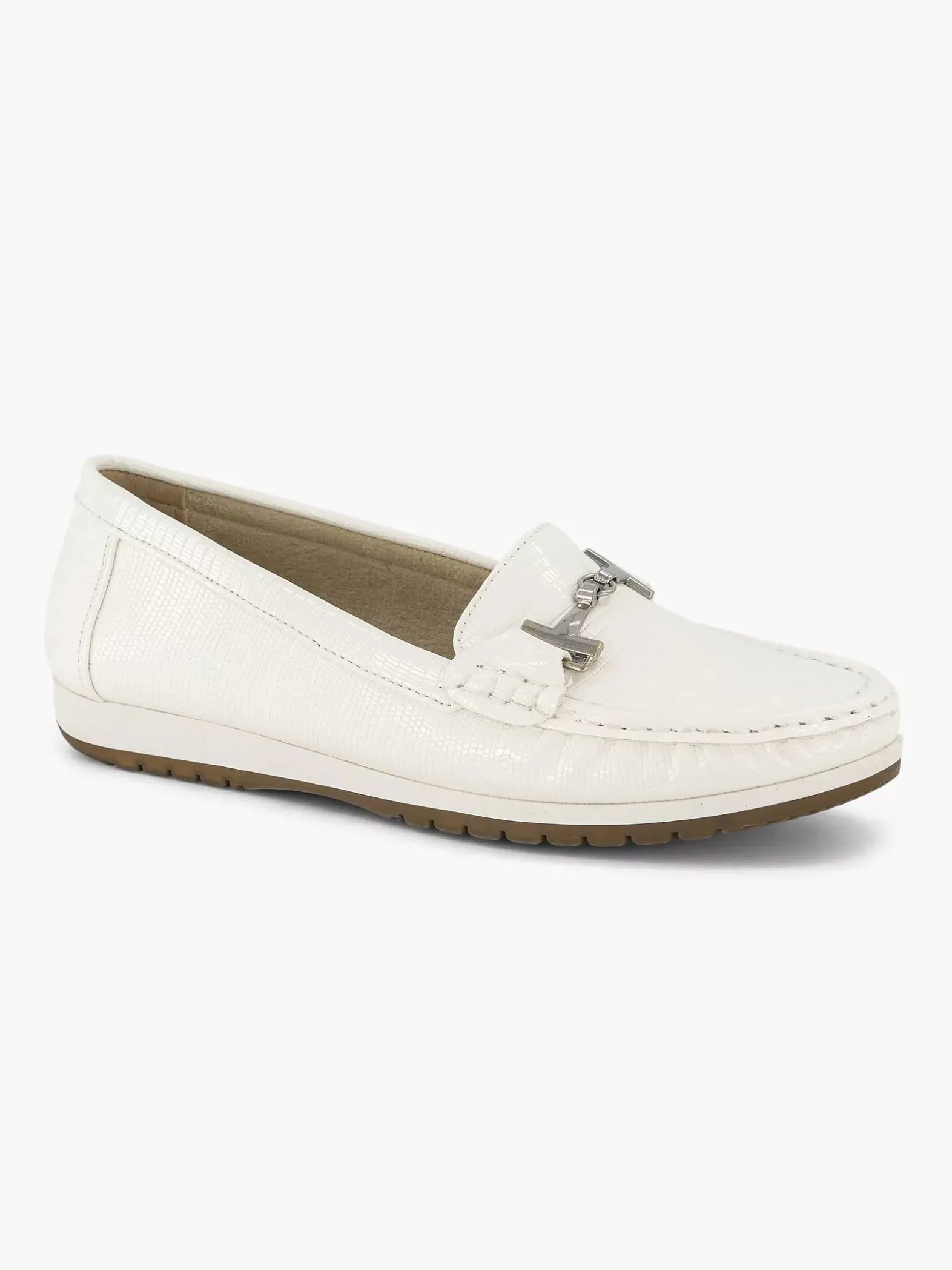 Easy Street Witte Instapper Sierketting-Dames Comfort Schoenen