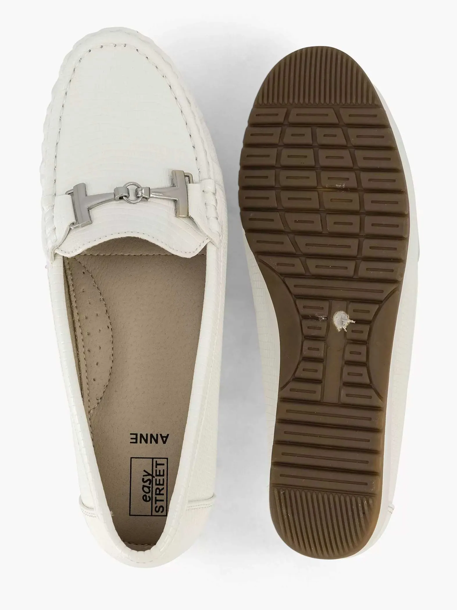 Easy Street Witte Instapper Sierketting-Dames Comfort Schoenen