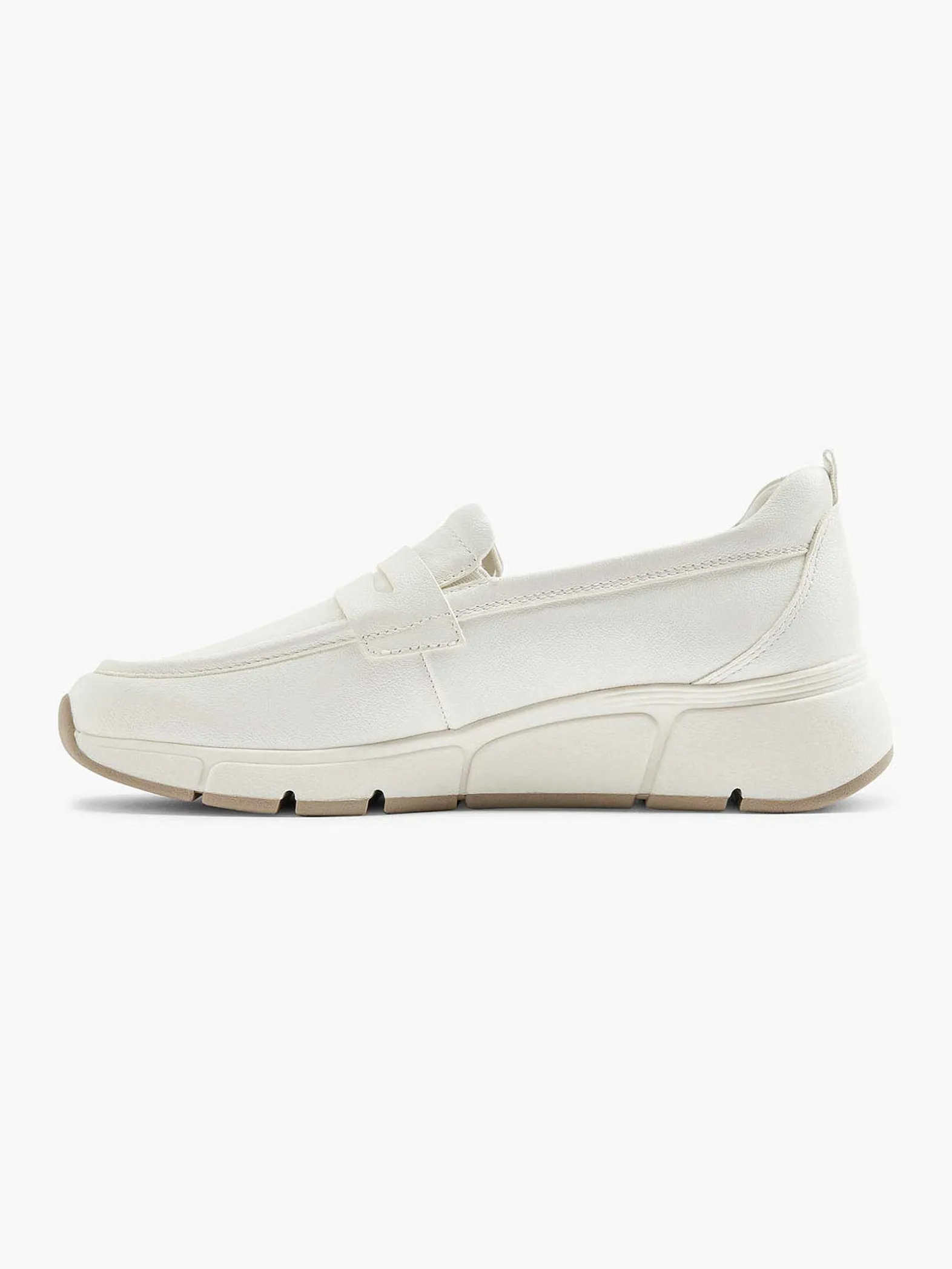 Medicus Witte Leren Comfort Instapper-Dames Comfort Schoenen