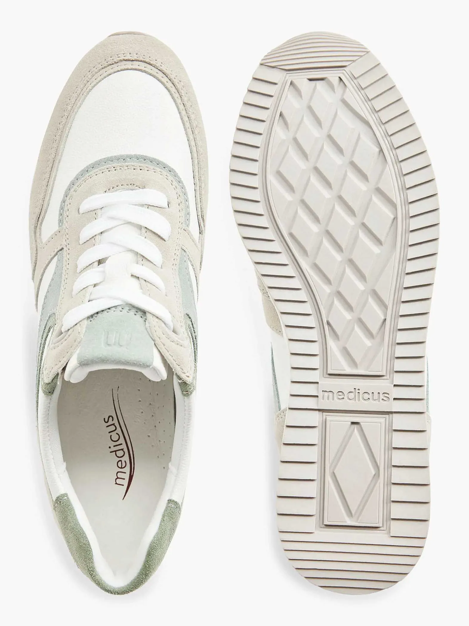 Medicus Witte Leren Comfort Sneaker-Dames Comfort Schoenen