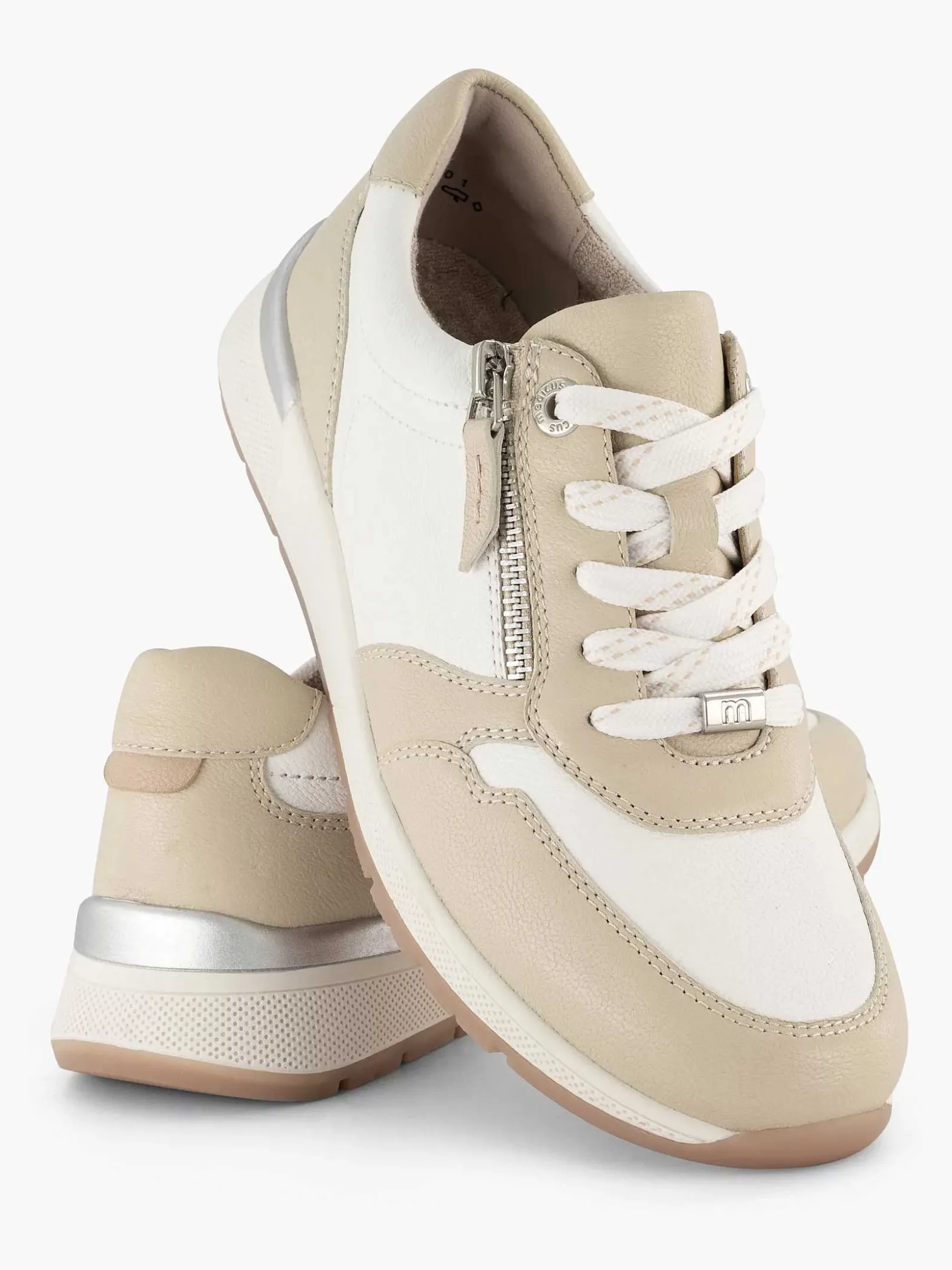 Medicus Witte Leren Comfort Sneaker-Dames Comfort Schoenen