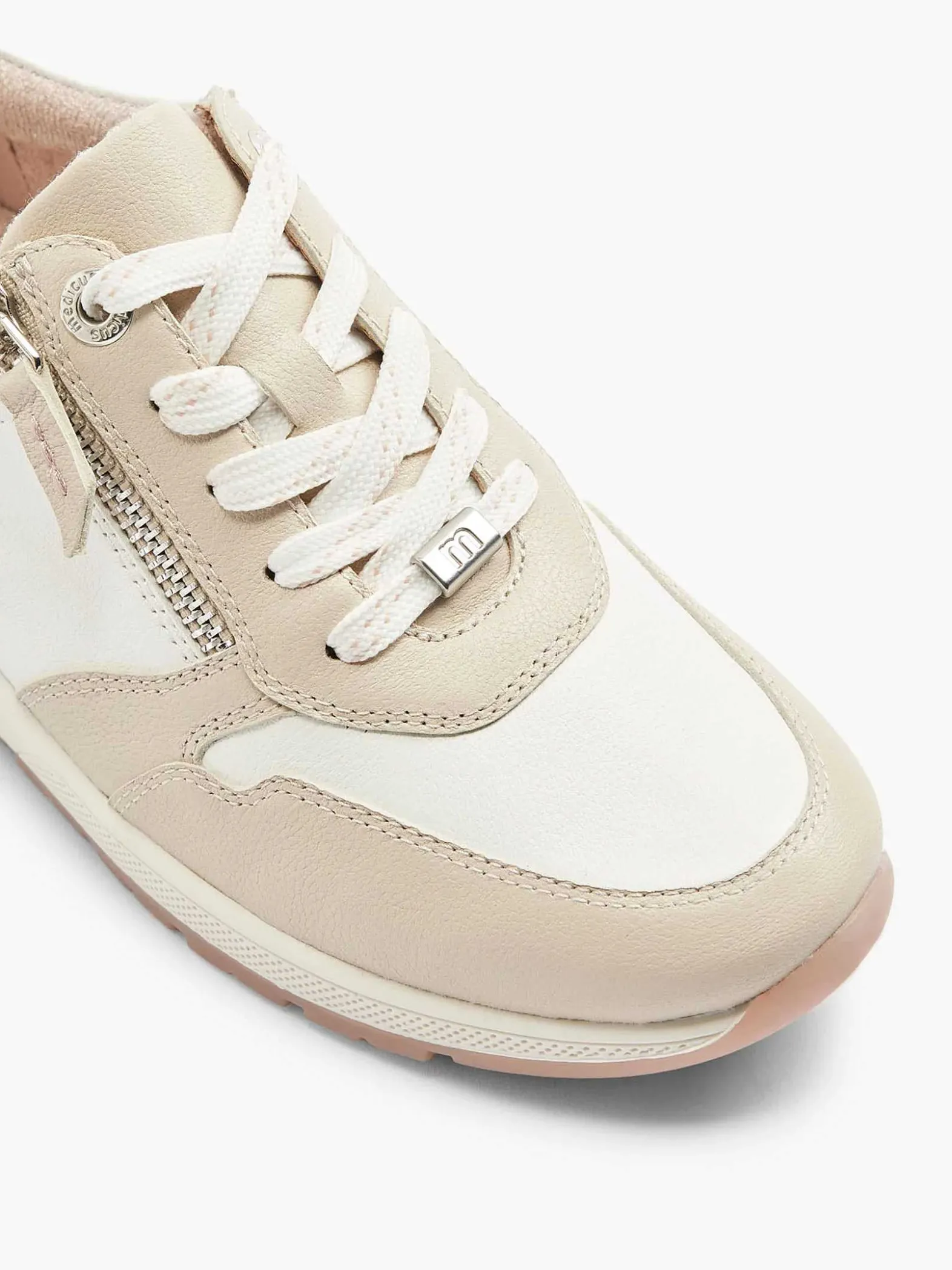 Medicus Witte Leren Comfort Sneaker-Dames Comfort Schoenen
