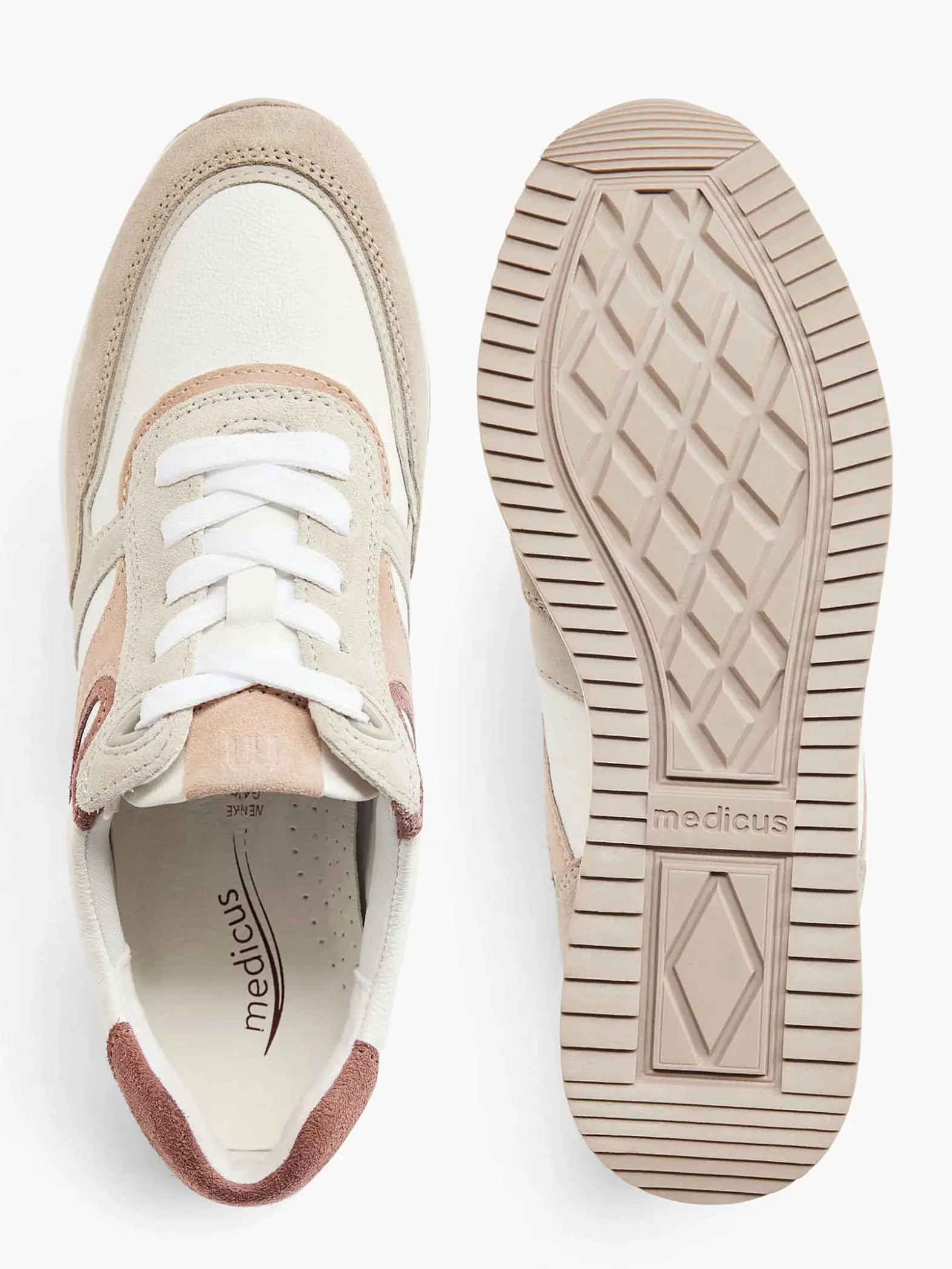 Medicus Witte Leren Comfort Sneaker-Dames Comfort Schoenen