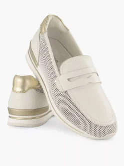 Medicus Witte Leren Instapper-Dames Comfort Schoenen