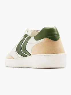 Oxmox Witte Leren Retro Sneaker-Heren Sneakers