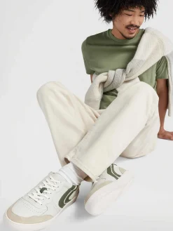 Oxmox Witte Leren Retro Sneaker-Heren Sneakers