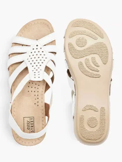 Easy Street Witte Leren Sandaal-Dames Comfort Schoenen