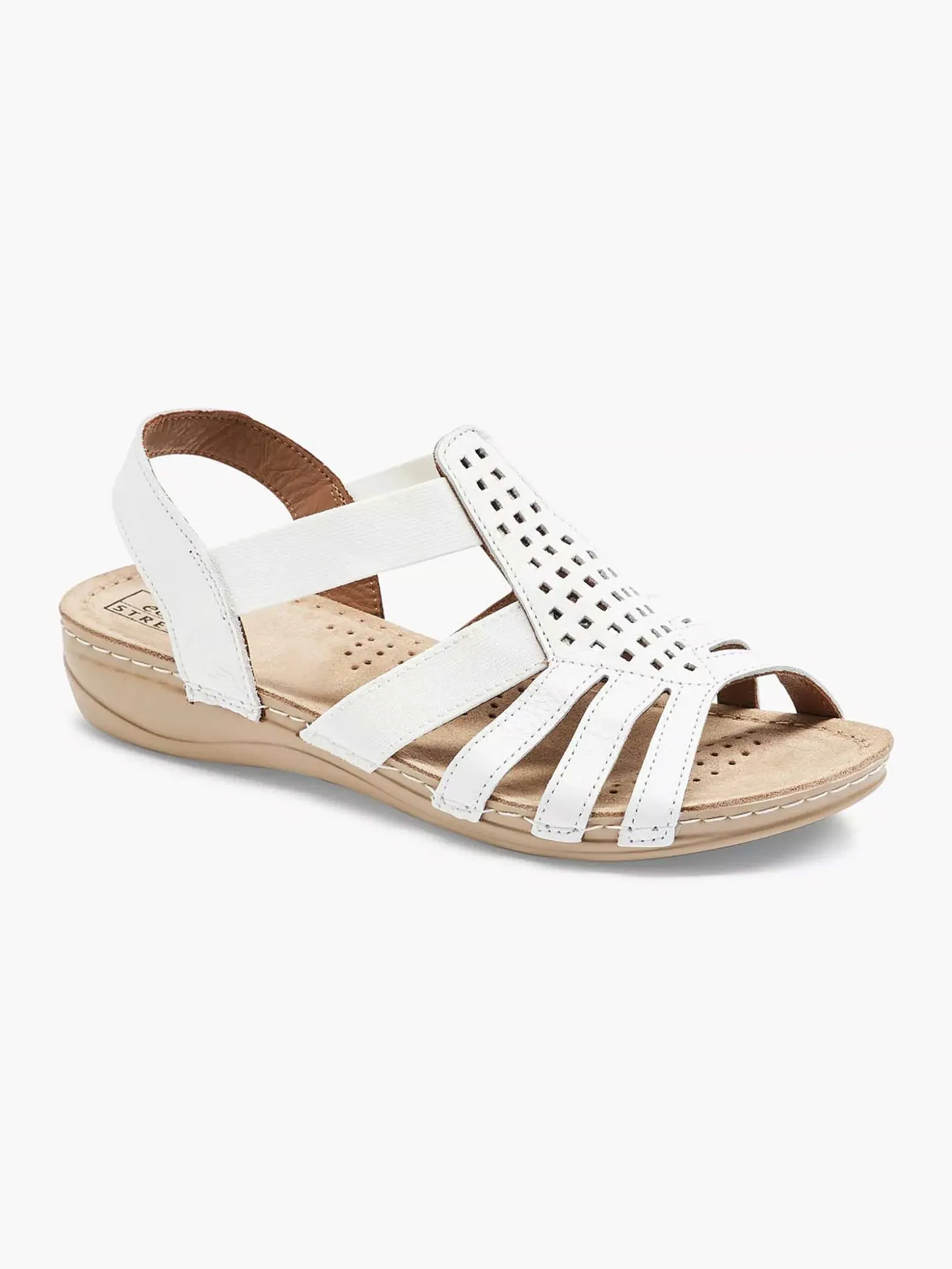 Easy Street Witte Leren Sandaal-Dames Comfort Schoenen