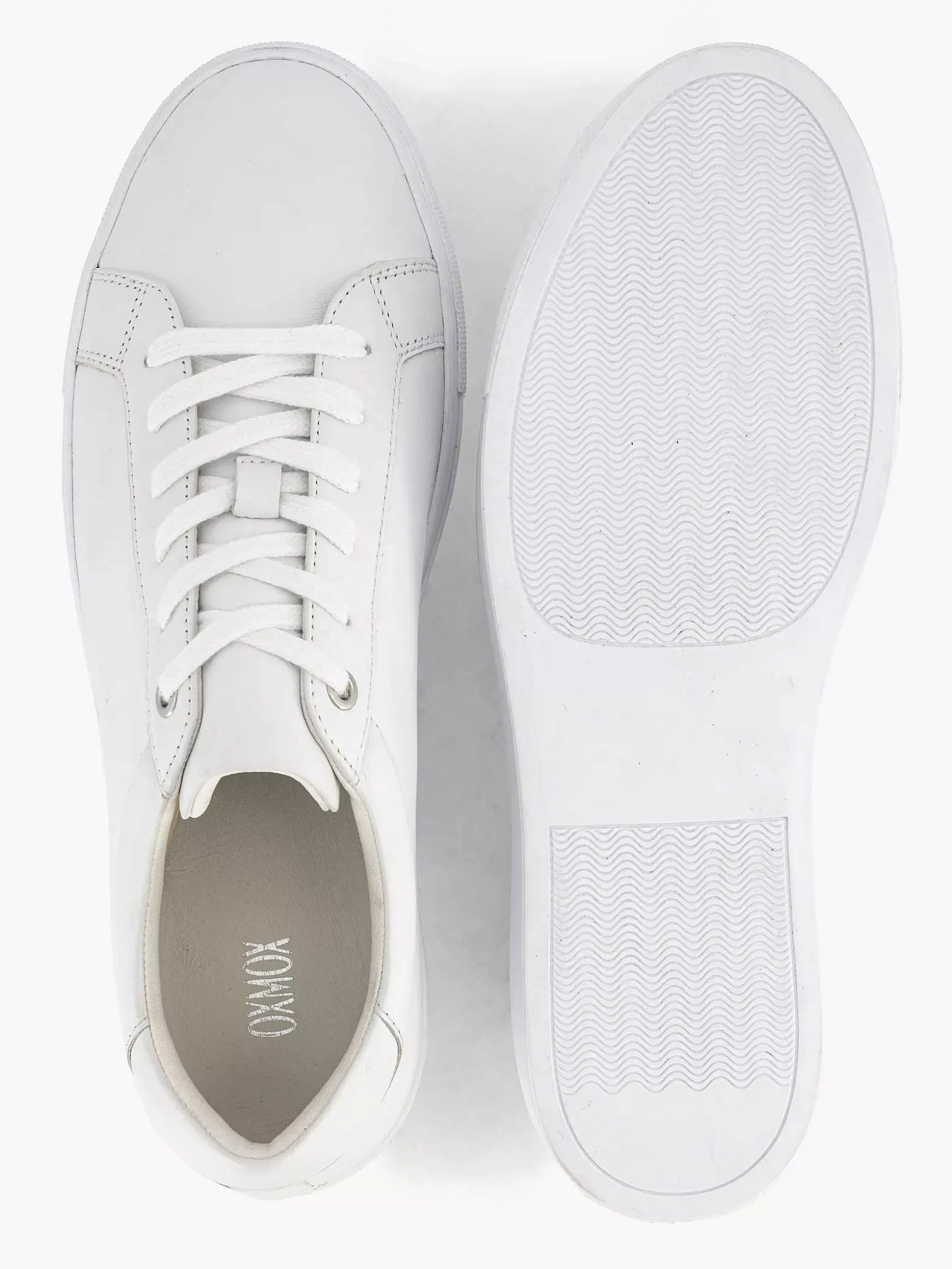 Oxmox Witte Leren Sneaker-Heren Sneakers