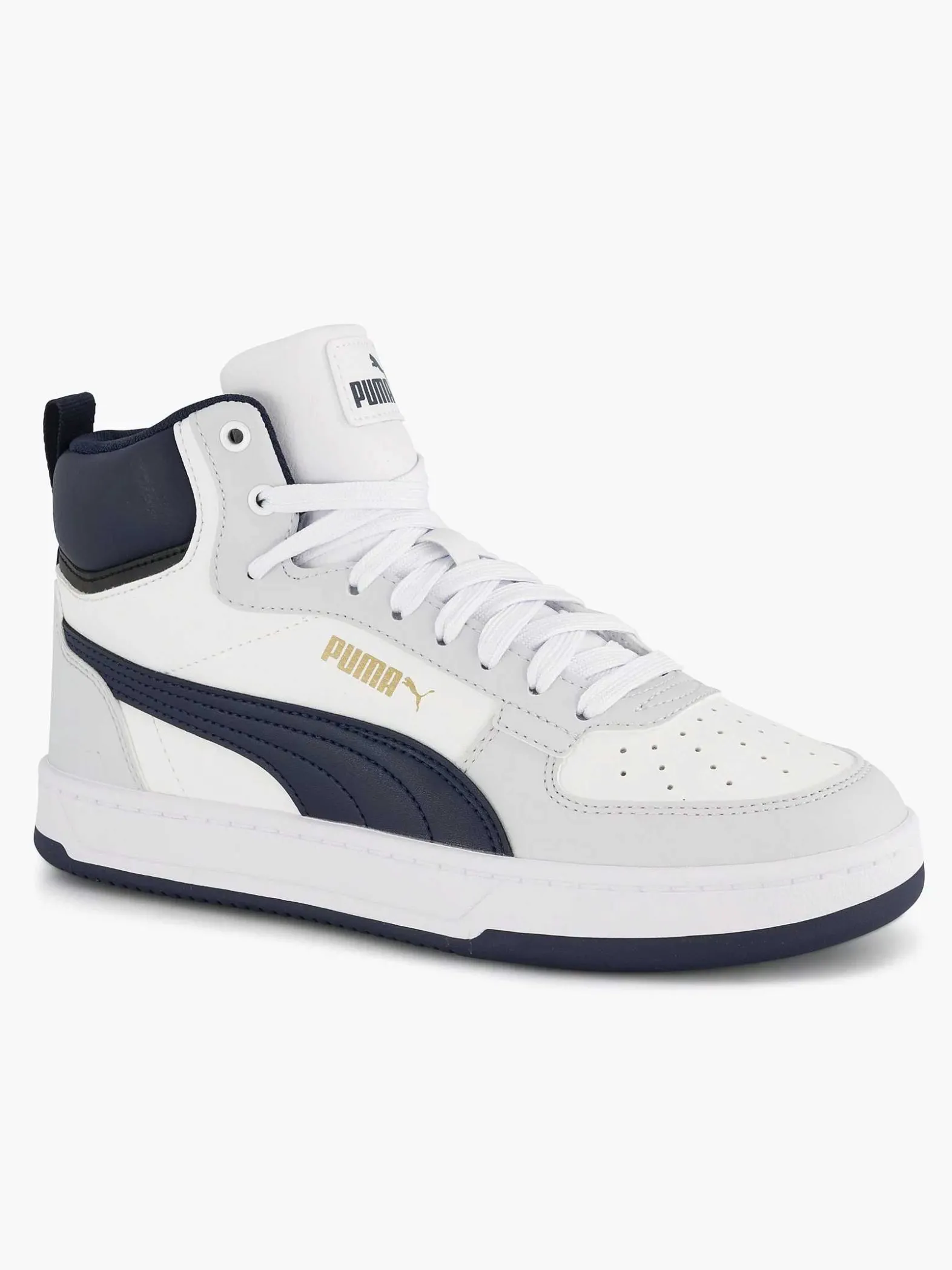 Puma Witte Caven 2.0 Mid Jr-Kinderen Jongensschoenen
