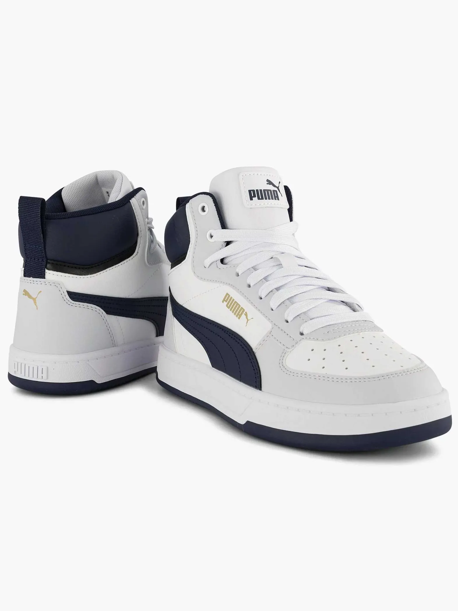 Puma Witte Caven 2.0 Mid Jr-Kinderen Jongensschoenen