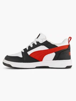 Puma Witte Rebound V6 Lo Ps-Kinderen Jongensschoenen