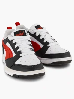Puma Witte Rebound V6 Lo Ps-Kinderen Jongensschoenen