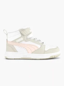 Puma Witte Rebound V6 Mid Ac+ Ps-Kinderen Jongensschoenen