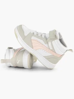 Puma Witte Rebound V6 Mid Ac+ Ps-Kinderen Jongensschoenen
