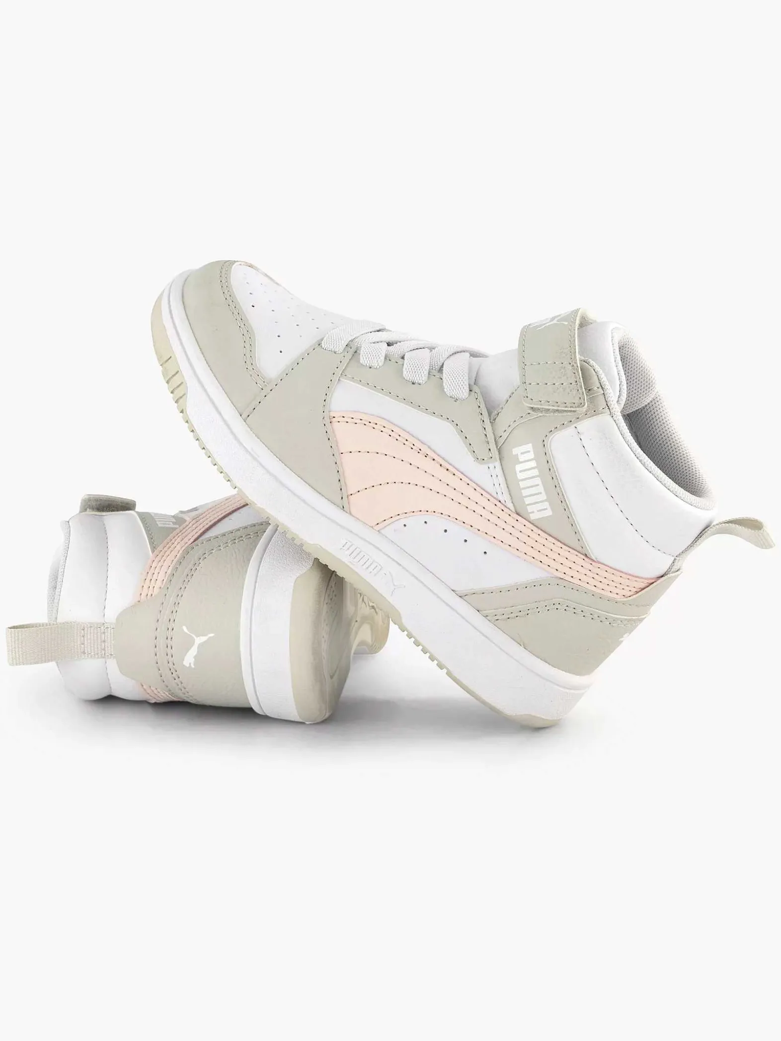 Puma Witte Rebound V6 Mid Ac+ Ps-Kinderen Jongensschoenen