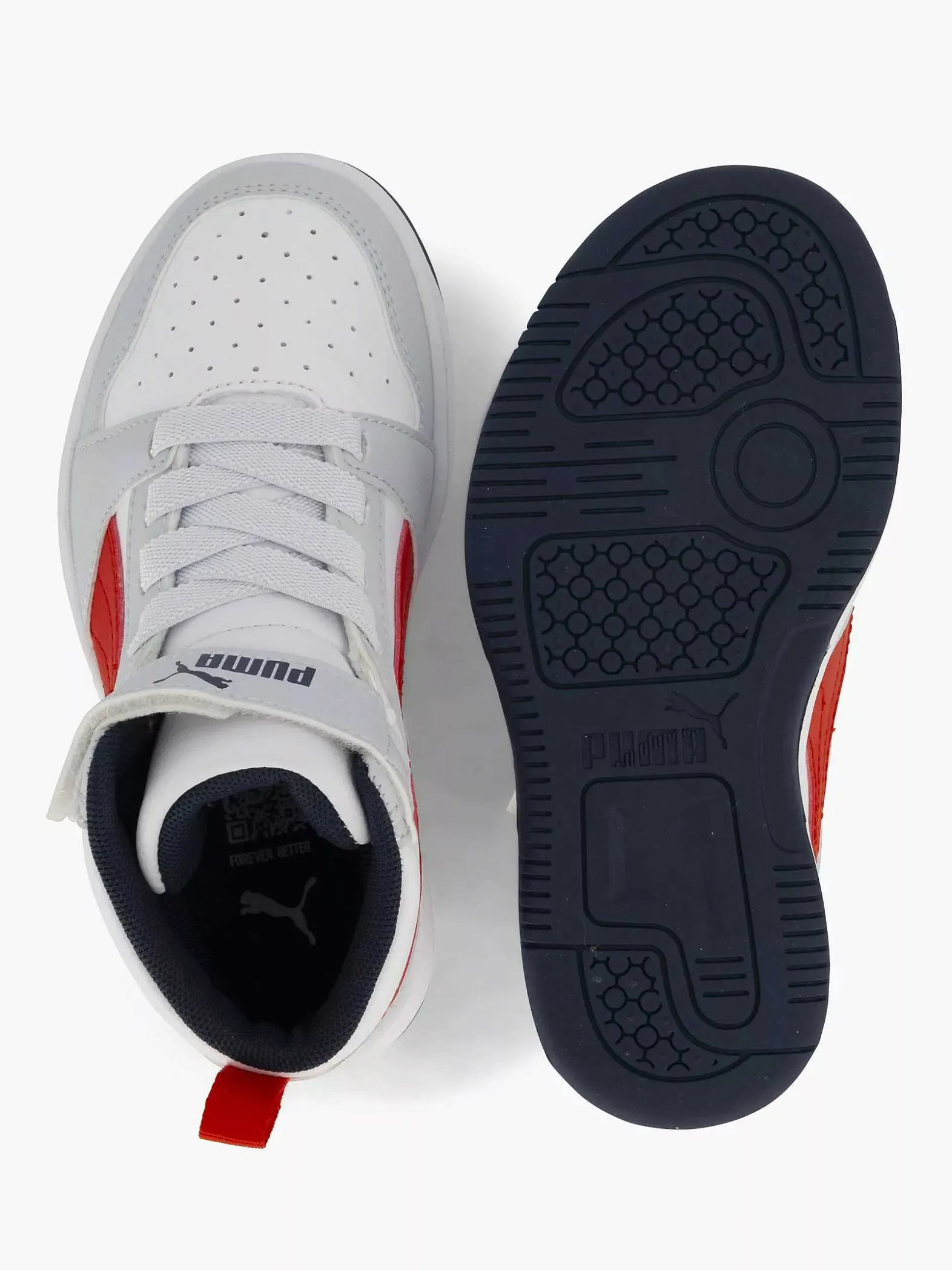 Puma Witte Rebound V6 Mid Ac+ Ps-Kinderen Babyschoenen