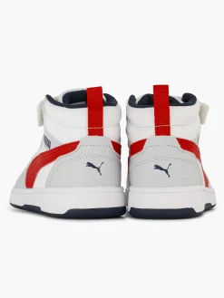 Puma Witte Rebound V6 Mid Ac+ Ps-Kinderen Babyschoenen