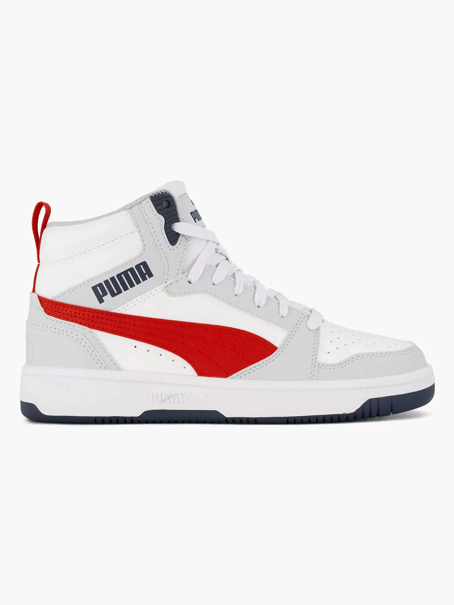 Puma Witte Rebound V6 Mid Jr-Kinderen Jongensschoenen
