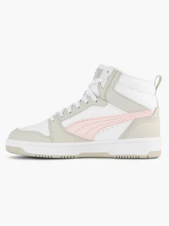 Puma Witte Rebound V6 Mid Jr-Dames Sneakers