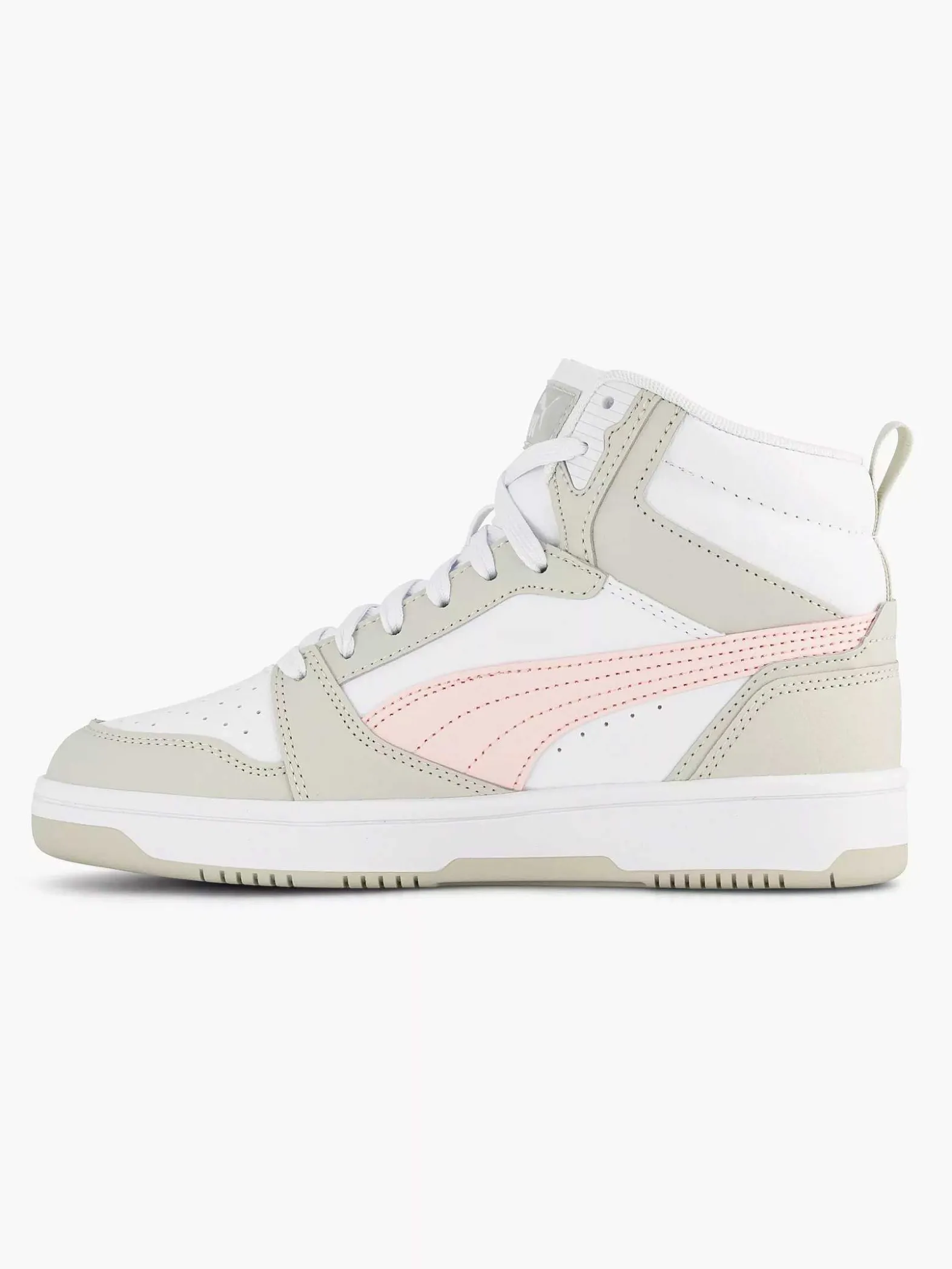Puma Witte Rebound V6 Mid Jr-Dames Sneakers