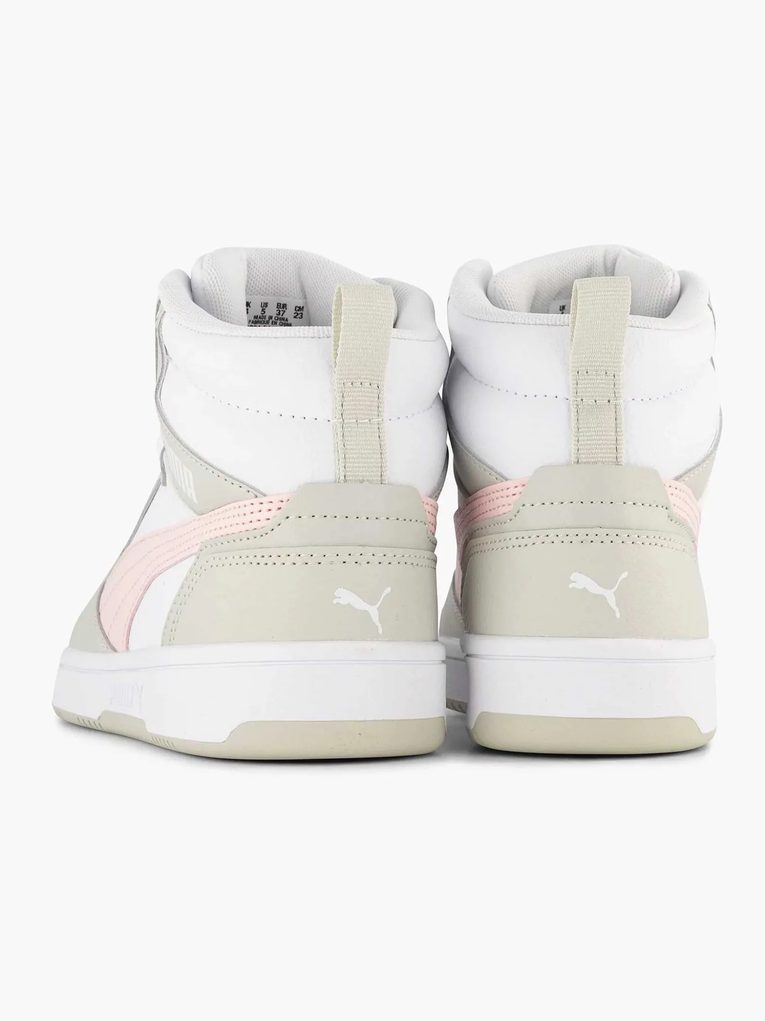 Puma Witte Rebound V6 Mid Jr-Dames Sneakers