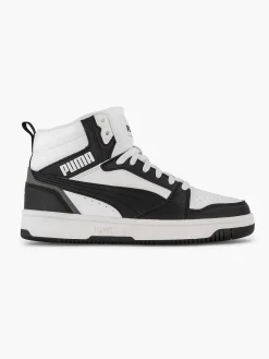 Puma Witte Rebound V6 Mid Jr-Kinderen Babyschoenen