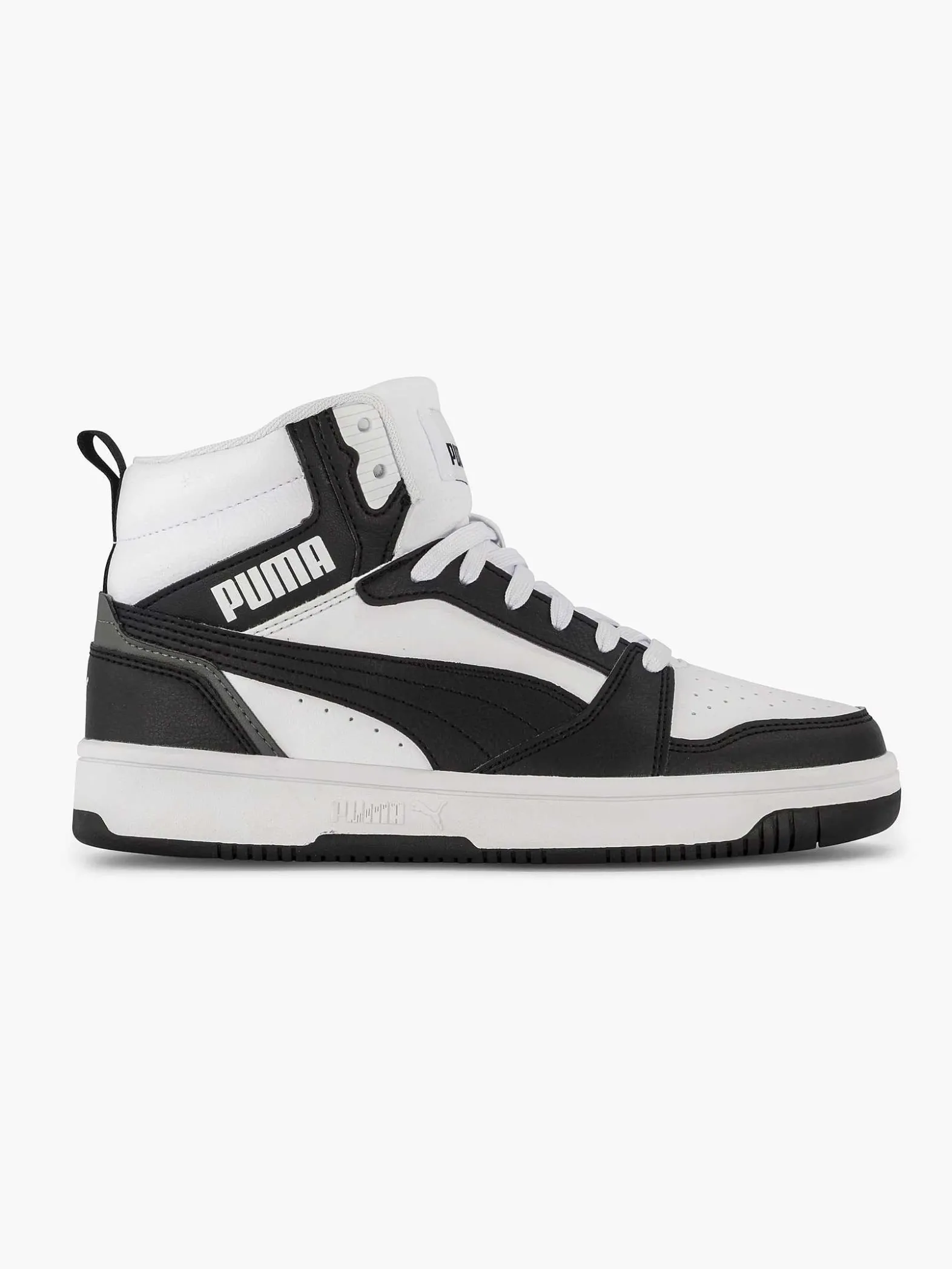 Puma Witte Rebound V6 Mid Jr-Kinderen Babyschoenen