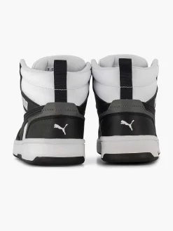 Puma Witte Rebound V6 Mid Jr-Kinderen Babyschoenen