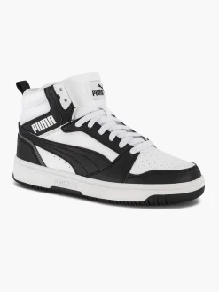 Puma Witte Rebound V6 Mid Jr-Kinderen Babyschoenen