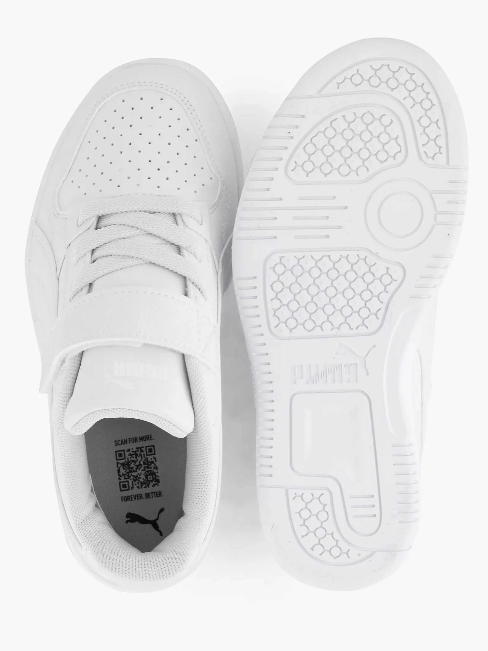 Puma Witte Rebound Lite Ps-Kinderen Jongensschoenen