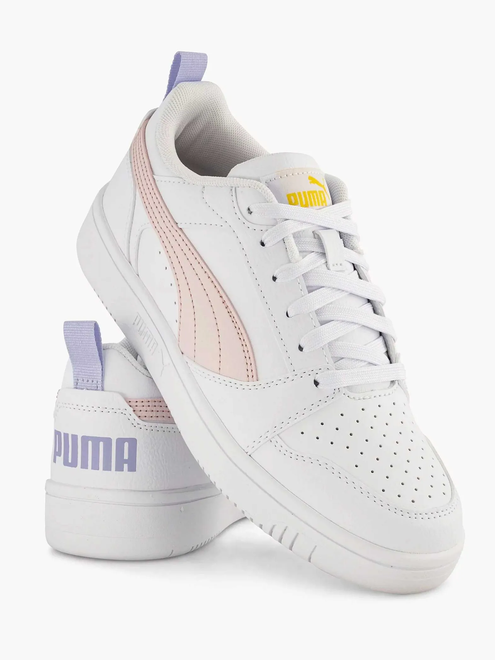 Puma Witte Rebound V6 Low-Dames Sneakers