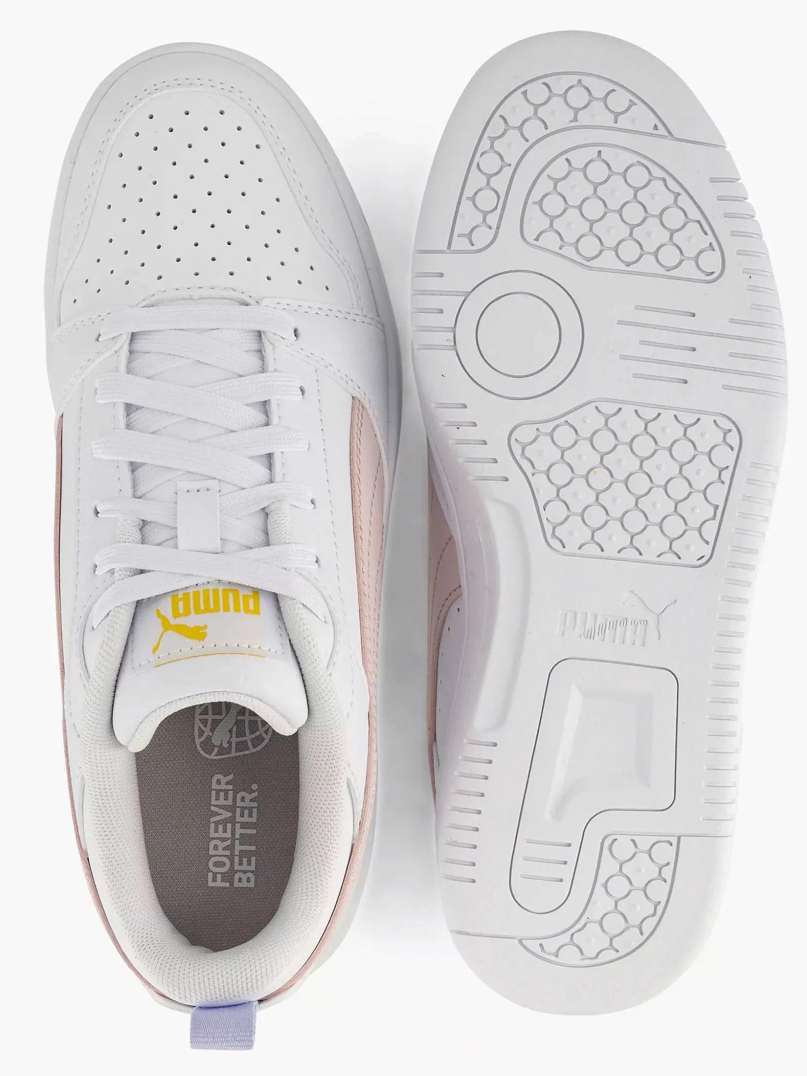 Puma Witte Rebound V6 Low-Dames Sneakers